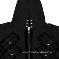 Heavyweight Custom Logo Button Multi Pocket Hoodie